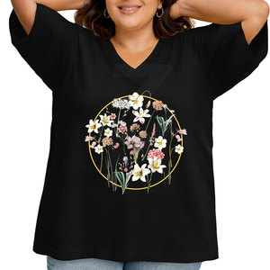 Camisetas Extra Grandes de Algodón Sólido, Transpirables y Elegantes para Mujer, Cuello Redondo, Manga Corta, Ecológicas, de Secado Rápido y Cómodas - Product Image 2