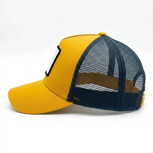 Casquette de baseball ajustable en maille jaune et noire, style trucker, respirante, pour activités de plein air, mode décontractée et sport - Product Image 2