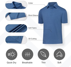 Conjunto de Camiseta Polo Personalizada para Hombre, Manga Corta, Transpirable, Lisa, Uniforme de Golf, Trabajo, Casual, para Hombre, OEM, ODM, Ropa al por Mayor - Product Image 2