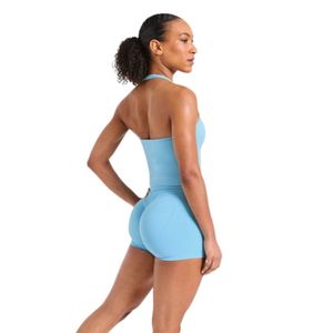 Shorts Deportivos para Mujer, Cuello Halter, Sin Mangas, de Una Pieza, Elásticos, Ajustados, para Yoga y Fitness - Product Image 2