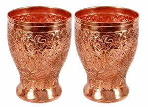 Verres à boire en cuivre de qualité supérieure, gobelets modernes, style de vie ayurvédique, santé, écologiques, réutilisables, durables, cadeaux d'affaires - Product Image 4
