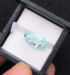 Aigue-marine naturelle taille marquise facettée bleue, pierre précieuse en vrac pour bague, pendentif, bijoux, pierre de naissance de mars, qualité excellente et rare - Product Image 6