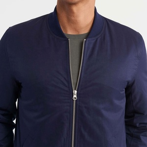 Blouson bomber bleu marine pour homme, fermeture éclair, col montant, style décontracté, coupe classique, couleur unie, matière polyester, vêtement d'automne - Product Image 6