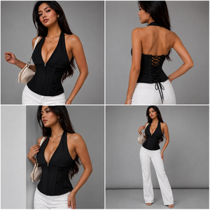 Conjunto de Vestido Corsé de Satén Transpirable con Foto Personalizada 'Love Mom' en Tallas Grandes |   Top Corsé de Encaje Personalizado para el Día de la Madre, Minifalda Rosa - Product Image 2