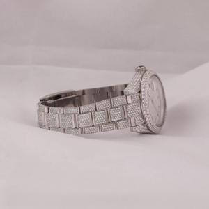 Reloj de Lujo con Diamantes para Hombre, Tono Plateado, Moissanita VVS, Esfera Árabe, Reloj de Pulsera Personalizado Estilo Hip Hop - Product Image 3