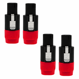 อะแดปเตอร์ Speakon แบบกลม คุณภาพสูง 5 ขา ทองแดง หุ้ม ABS สำหรับเชื่อมต่อสายลำโพง รุ่น SPKN สีแดง 4 ชิ้น - Product Image 1