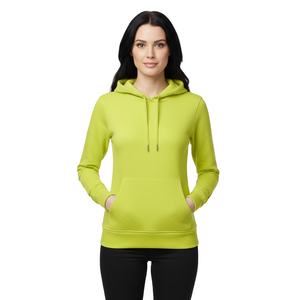 Sudadera con Capucha Premium Verde Brillante para Mujer, Ropa Urbana de Alta Visibilidad, Sudadera Holgada de Felpa de Algodón de Alta Calidad - Product Image 1