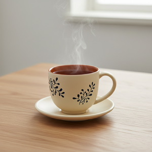 สินค้าคุณภาพพรีเมียม 3461045-0.23 ชุดถ้วยและจานรองทำจากเซรามิก ลายพิมพ์พฤกษศาสตร์ ผิวด้าน - Product Image 4