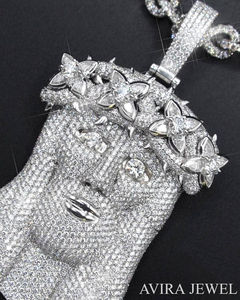 Colgante Grande de Plata de Ley 925 Totalmente Cubierto de Diamantes para Hombre, con Certificado GRA, Estilo Hip Hop, Chapado en Oro Amarillo, con Diamantes de Moissanita - Product Image 3