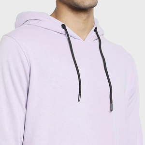 Sudadera con Capucha para Hombre, Color Morado Claro, de Algodón, Felpa Francesa, Estilo Casual para Otoño - Product Image 5
