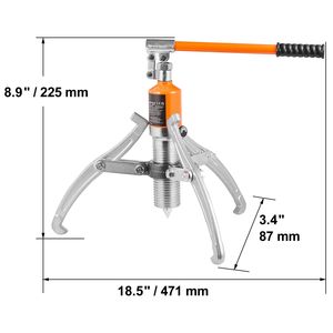 Estrattore Idraulico per Ingranaggi con Capacità Massima di 15 Tonnellate, Separatore per Cuscinetti Ruota a 2-3 Griffe, Estrazione Verticale e Orizzontale di Ruote da 12 Pollici - Product Image 3