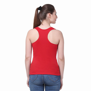 <b>Red</b> Women's Casual Sporty <b>Tank</b> <b>Top</b> Solid Color Knitted O-Neck Sleeveless 100% Cotton Breathable Quick Dry Everyday Wear Fitness - Product Image 4