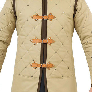 Manteau Gambeson Médiéval en Coton Matelassé Beige, Veste Rembourrée Vintage, Équipement de Protection pour Cosplay de Guerrier et LARP, Vêtement d'extérieur Doublé - Product Image 3