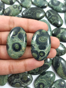 Premium Quality Natural Green <b>Black</b> Kambaba Jasper Oval Cut Cabochons Loose Beads Gemstone DIY Jewelry Making and Wholesale - Product Image 3