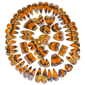 Par de Cabujones de Abeja Real Natural Amarillos Pulidos para Joyería y Creación de Regalos - Product Image 2