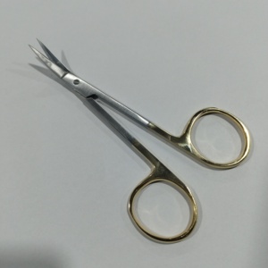 Ciseaux Wilmer personnalisés demi-or, manuels, en acier inoxydable allemand, instruments chirurgicaux courbés, TC Iris, pour greffe de cheveux, ORL - Product Image 5