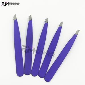 Pince à épiler pour sourcils RMI High Product Combo, pointe argentée, revêtement en poudre mate violette, ensemble de pinces à épiler pour sourcils - Product Image 2