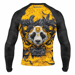 Camiseta Deportiva Ajustada para Hombre Sagilanden, Diseño de Panda Amarillo y Negro, Ligera, Elástica, de Secado Rápido, en Poliéster - Product Image 2