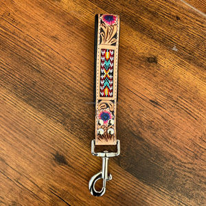 OEM High Quality Heavy Duty Pet Leash Cow Leather Short Traffic Lead Handle for Control Adjustable Designer Hands Free Dog Leash - Product Image 4