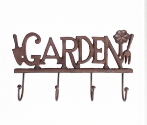 Premium Garden Wall Mounted Metal <b>Hook</b> Rack With 4 <b>Hooks</b> Rust Resistant Design For Tools Storage Elegant Home Decor - Product Image 4