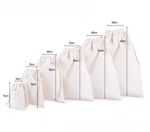 Pink Polyester/Cotton Muslin Bags Water Resistant Eco-Friendly Durable Washable Adjustable <b>Drawstring</b> Logo Print Promotional - Product Image 4