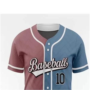 เสื้อเบสบอลคุณภาพดีที่สุด แขนสั้น สีน้ำเงินแดง หมายเลขทีม 10 พิมพ์ลายแบบ Sublimation ระบายอากาศได้ดี ผลิตจากโพลีเอสเตอร์ สำหรับผู้ใหญ่ ทั้งชายและหญิง จำหน่ายจำนวนมาก - Product Image 4