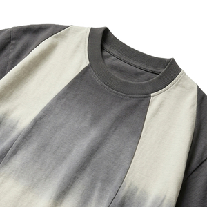 T-shirt Homme Oversize Boxy en Coton Lourd 300 GSM Personnalisé, Style Vintage Délavé, Patchwork, Streetwear, Luxe, Col Rond, Vierge - Product Image 3