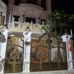 Puerta Batiente de Hierro Forjado Personalizada de Primera Calidad, Diseño Moderno con Recubrimiento en Polvo para Entrada de Villa de Lujo, Jardín y Seguridad Exterior - Product Image 2