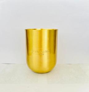 Modern Luxury Customized Brass Candle Jars with Brushed Finish Wholesale Empty Home Decor Metal Candle Jars & Candle Holder - Product Image 1