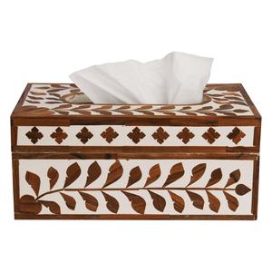 Dispensador de Servilletas Portátil de Madera con Incrustaciones Estilo Árabe 2023, Caja de Pañuelos con Logotipo Personalizado, Organizador de 10x6x4.5 Pulgadas para el Hogar - Product Image 2