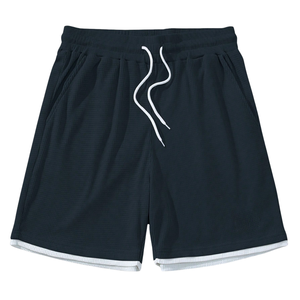 Pantalones Cortos Deportivos Casuales para Hombre, Transpirables, de Cintura Media, con Cordón Elástico, Estilo Relajado de Verano, con Bolsillos Laterales, Ribete en Contraste, de Secado Rápido - Product Image 3