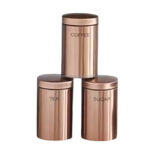 Wholesale High Quality Plain Pure Copper <b>Tea</b> <b>Coffee</b> and <b>Sugar</b> Container Multiple Styles Available From Trusted Supplier - Product Image 2