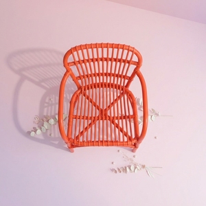Modern Red Rattan Scandinavian Design Ergonomic <b>Dining</b> Chair Handcrafted Synthetic Wicker Outdoor <b>Armchair</b> Eco Friendly Terrace - Product Image 5