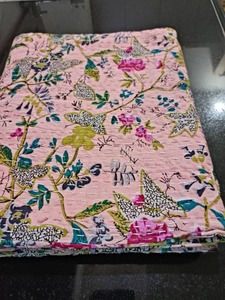 Indian Handmade New Pink Floral Kantha Quilt Bohemian <b>Throw</b> for Bed Sleeping Available at Wholesale Price - Product Image 4