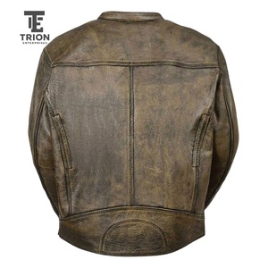 Nueva Llegada: Chaqueta de Cuero Genuino para Hombre, Estilo Casual con Cierre, Corte Ajustado, Alta Calidad - Product Image 4