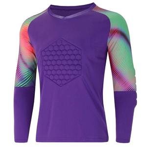 Maillot de gardien de but rembourré de qualité supérieure, manches longues, col rond, vêtements de sport pour adultes, respirant, séchage rapide, 100% polyester, personnalisable - Product Image 1