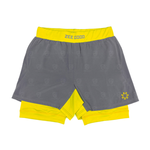 Shorts de sport 2-en-1 pour homme, entraînement cycliste et fitness, noir, double couche, séchage rapide, respirant - Product Image 1