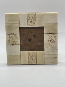 Handcrafted Carved Bone Inlay Photo Frame Luxury Decorative Picture Frame Floral Bone <b>Mosaic</b> Tabletop Display Frame Custom Hand - Product Image 2