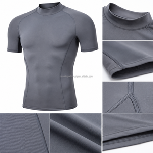 Men <b>Skin</b>-Fit Performance Compression Shirt Custom <b>Base</b> <b>Layer</b> OEM Quick Dry Workout Running Training - Product Image 5