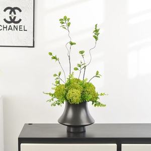 Jarrón de Cerámica Negro Nórdico, Jarrón Blanco Acanalado para <span class=keywords><strong>Flores</strong></span>, Decoración del Hogar, Centro de Mesa Moderno <span class=keywords><strong>y</strong></span> Minimalista, para Hierba de Pampas, <span class=keywords><strong>Flores</strong></span> <span class=keywords><strong>Secas</strong></span> - Product Image 2