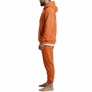 Ensemble de survêtement pour homme, sweat-shirt et pantalon de jogging en coton, ensemble décontracté 2 pièces, logo personnalisé OEM ODM - Product Image 3