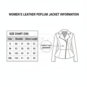 Chaqueta Peplum de Cuero Genuino para Mujer, Logotipo Personalizado, OEM, ODM, Venta al por Mayor, Corte Ajustado, Cierre de Cremallera, Ropa Exterior de Moda - Product Image 5