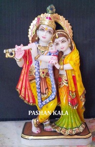 Handmade Marble Radha Krishna Statue - Product Image 2
