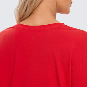 เสื้อยืดผู้หญิงราคาส่ง แบบเรียบ สีพื้น ผ้าฝ้าย 100% แห้งเร็ว แขนสั้น คอกลม ขายดี เสื้อครอป - Product Image 6