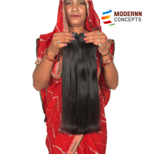 Paquetes de Cabello Humano Remy Indio Virgen al por Mayor, de Una Sola Capa, Liso Sedoso, Color Natural, Doble Trama Fusionada - Product Image 6