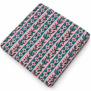 Tela de Voile de Algodón Peinado Estampada a Mano Pinksa Fashion, 60S60S, 90 GSM, Ligera, con Patrón Floral, Ancho de 43/44 Pulgadas - Product Image 2