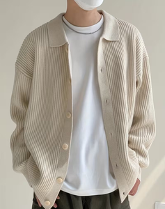 Men's Knitted Turtleneck Solid Color Long Sleeve Zipper Closure Winter Wear Polyester/Cotton Regular Sleeve - Product Image 3