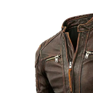 Leather <b>Jacket</b> Contemporary Slim Fit Leather Biker <b>Jacket</b> Fashion Street Style OEM Manufacturer Export Quality - Product Image 2