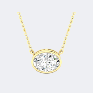 Collier solitaire ovale serti de diamants 1,00 carat (CTW) - Product Image 1