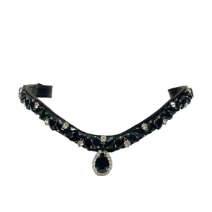 Cabezada Curva para Caballo de Cuero Importado de Primera Calidad con Pedrería Multicolor y Colores y Logotipo Personalizables - Product Image 4